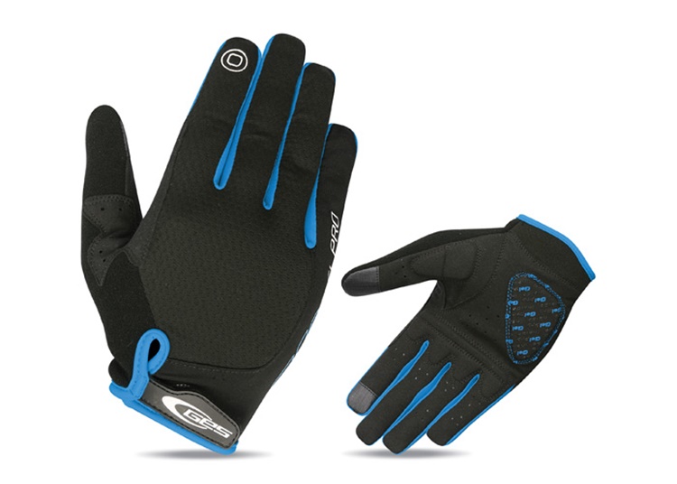 GUANTES BICICLETA GES GEL PRO LARGO AZUL-NEGRO talla L